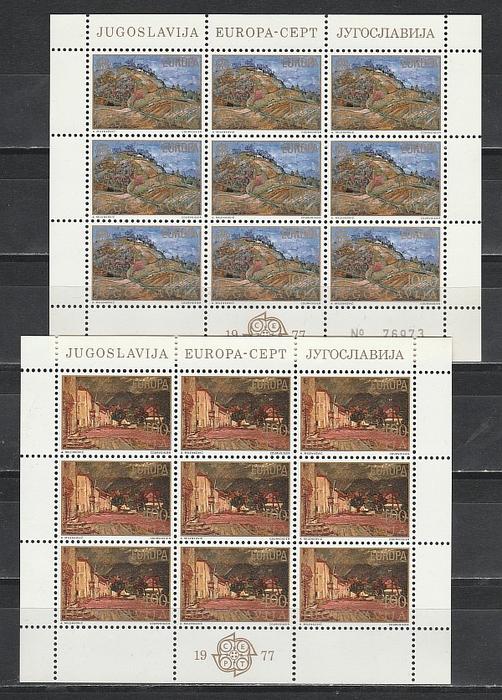 Югославия 1977, Европа, Ландшафты, 2 мал.листа)